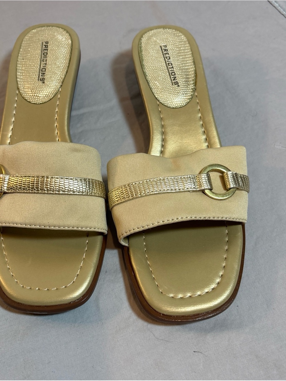 Predictions Champagne Gold Slip-On Mules